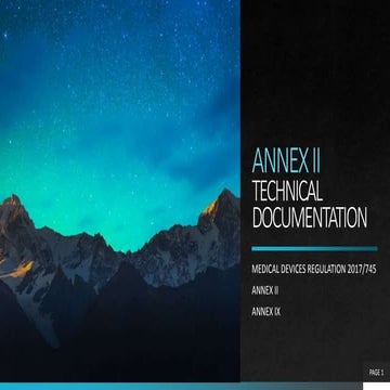 Medical Devices Regulation (MDR)  2017/745 - Annex II