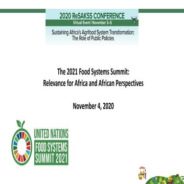 2020 ReSAKSS Conference - Symposium on The 2021 UN Food Systems Summit