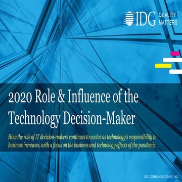 2020 IDG Role & Influence of the Technology Decision-Maker