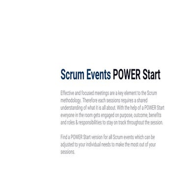 POWER Start - Scrum Events effectively organized