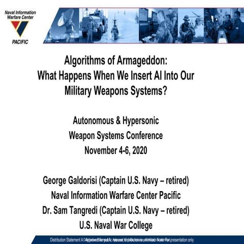 Algorithms of Armageddon:   What Happens When We Insert AI Into Our Military ...
