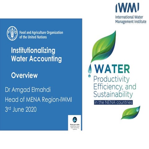 Institutionalizing Water Accounting - Overview 