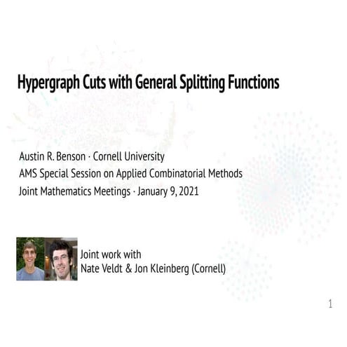 Hypergraph Cuts with General Splitting Functions (JMM) | PDF