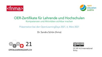 OER-Zertifikate für Lehrende und Hochschulen: Kompetenzen und Aktivitäten sic...