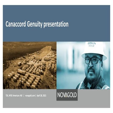 NOVAGOLD - Canaccord Genuity presentation, April 2021