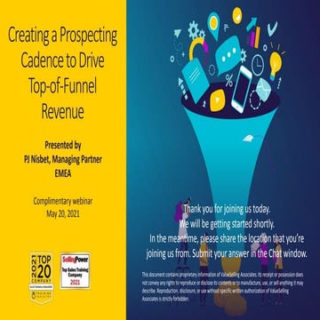 Creating A Prospecting Cadence To Drive Top-Of-Funnel Revenue