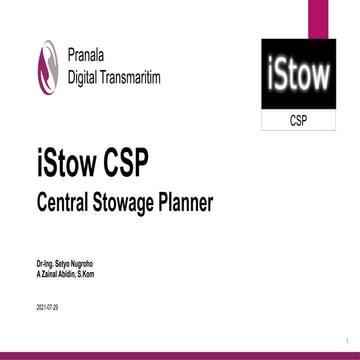 iStow CSP-Central Stowage Planner | PDF