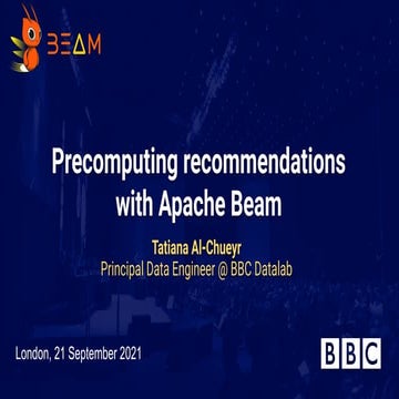 Precomputing recommendations with Apache Beam