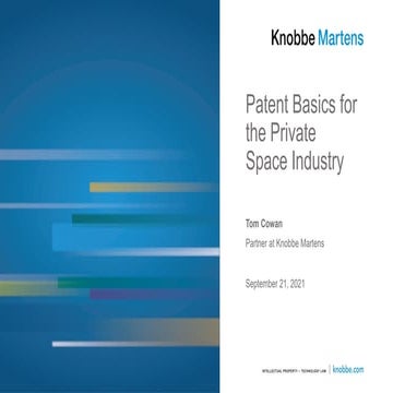 Knobbe Practice Webinar Series: Patent Basics for the Private Space Industry