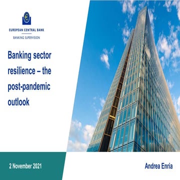 Banking sector  resilience – the  post-pandemic outlook