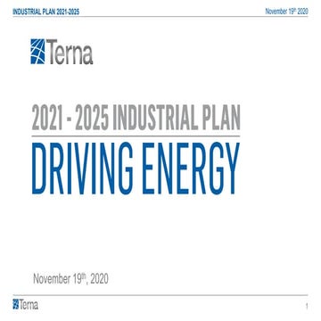 2021-2025 Terna Industrial Plan Presentation