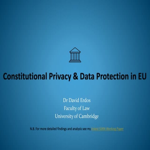 Constitutional Privacy and Data Protection in the EU