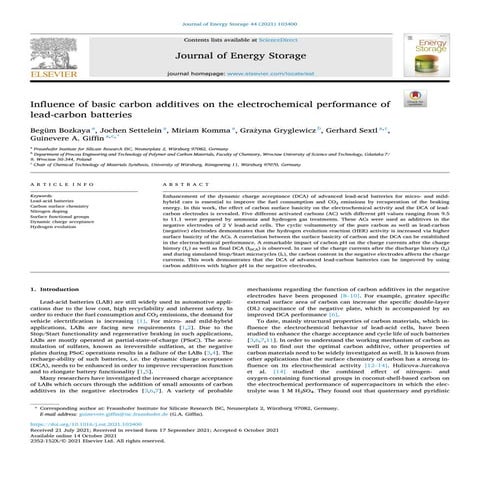 2021   inﬂuence of basic carbon additives on the electrochemical performance ...