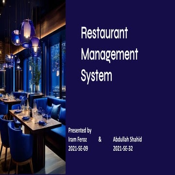 Restaurant Management System - Software Project Management