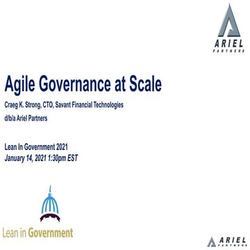 20210113 Lean In Government Harrisburg Conf Agile Governance at Scale Craeg S...