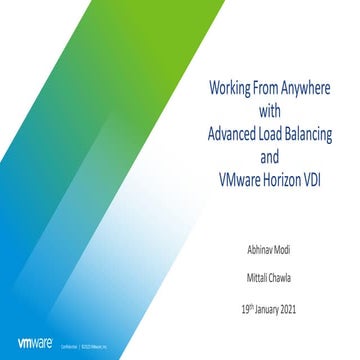 Working From Anywhere​ with​ Advanced Load Balancing​ and ​ VMware Horizon VDI 