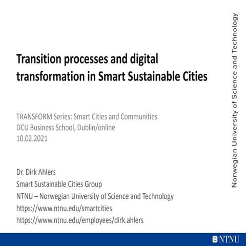 Transition processes and digital transformation in Smart Sustainable Cities