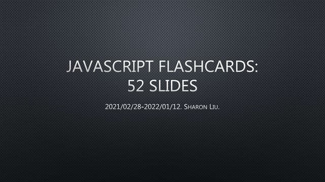 20210228 javascript flashcards | PPTX