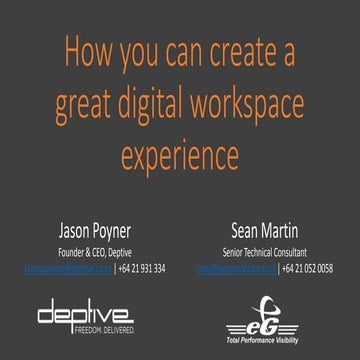Lessons from Experts: How you can create a Great Digital Workspace Experience...