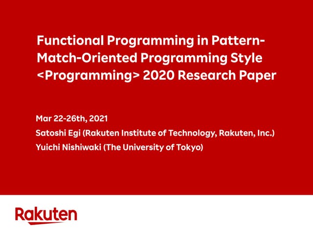 Functional Programming in Pattern-Match-Oriented Programming Style 2020 ...