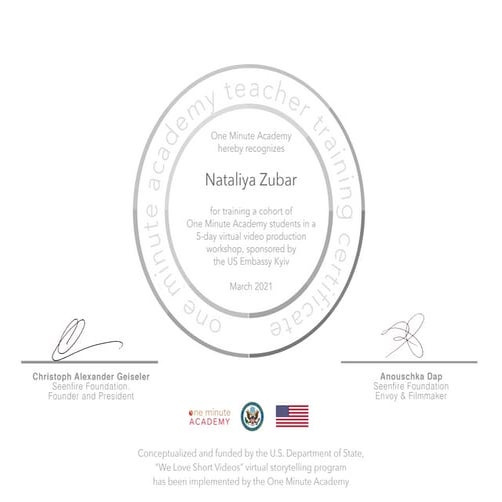 One Minute Academy ToT Certificate 