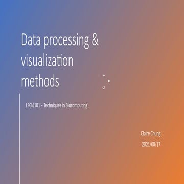 Data processing and visualization basics | PPT
