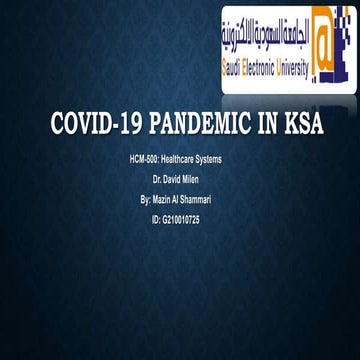 The impact of COVID-19 on Mental Health | PPTX