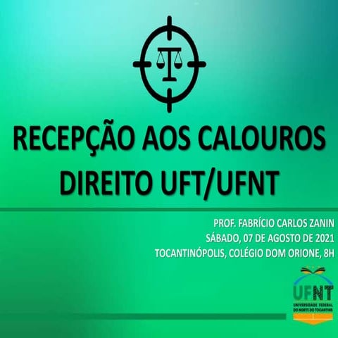 recepção calouros direito UFT 20212