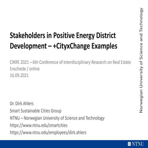 CIRRE keynote: Stakeholders in Positive Energy District Development – +CityxC...