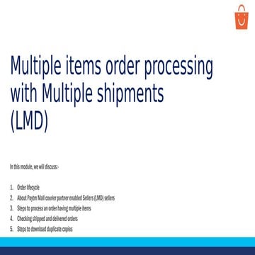 multiple items order processing (lmd) multiple shipments