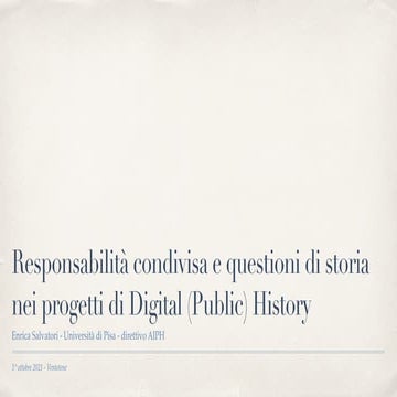 Responsabilità  condivisa e questioni di storia nei progetti di Digital (Publ...
