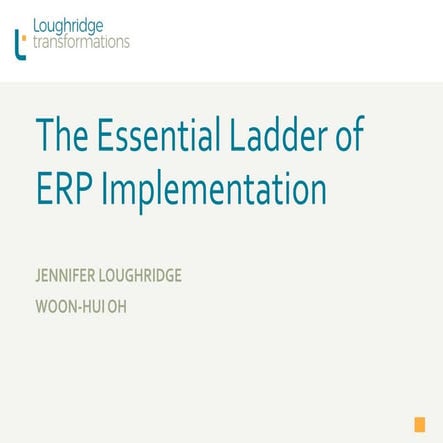 Loughridge Transformations' Webinar: The Essential Ladder of ERP Implementation