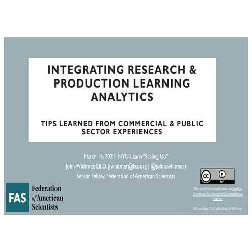 Integrating Research & Production Learning Analytics