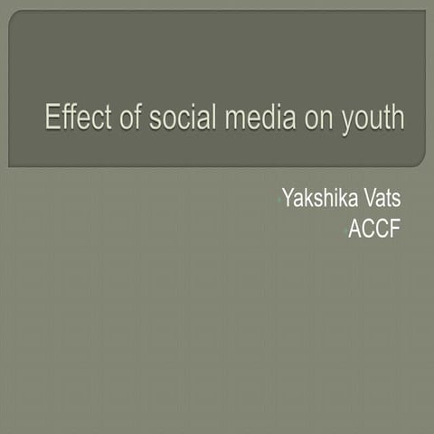 effect of social media on youth
