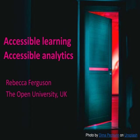 Accessible learning, accessible analytics