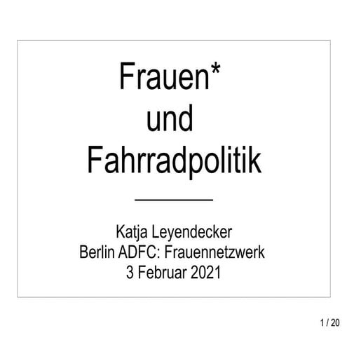 Frauen* & Fahrradpolitik