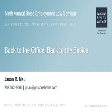 Back to the Office, Back to the Basics