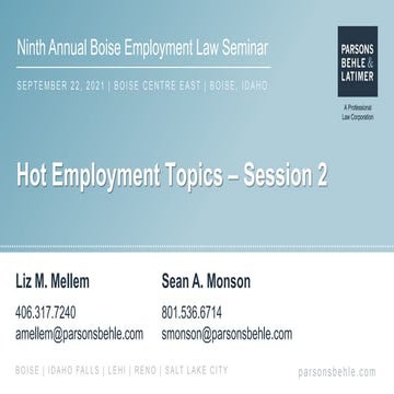 Hot Employment Topics - Session 2