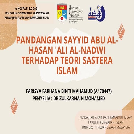 Sastera moden, golongan penulis agama. | DOCX