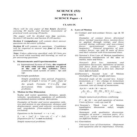 2021 icse reducedsylabiix-physics