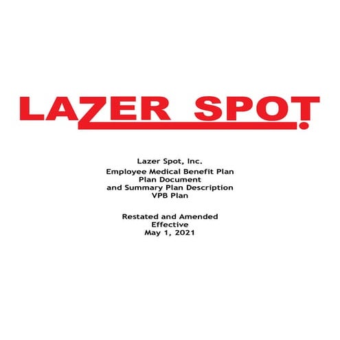 2021 lazer spot medical plan document and spd vbp plan