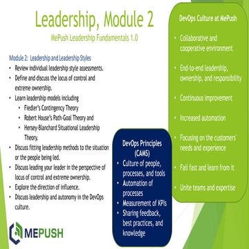 MePush Leadership Fundamentals - Week 2