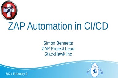 2021 ZAP Automation in CI/CD