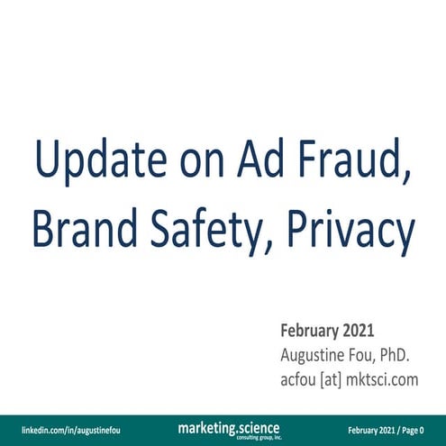 2021 update on ad fraud brand safety privacy