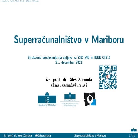 Superračunalništvo v Mariboru (2021, CIS11, ZID)