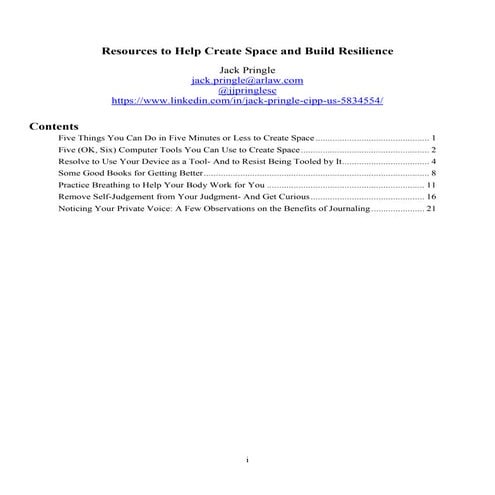 2022 Resources to Create Space and Build Resilience