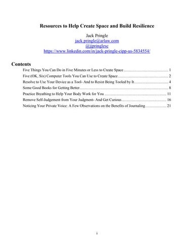 2022 Resources to Create Space and Build Resilience