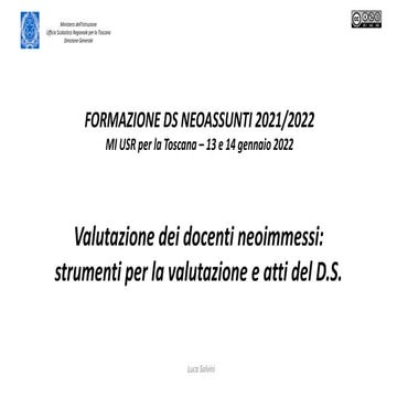 formazione ds valutazione docenti neoimmessi strumenti valutazione atti ds