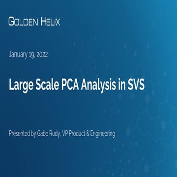 Large Scale PCA Analysis in SVS