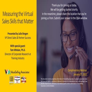 Measuring the Virtual Sales Skills that Matter